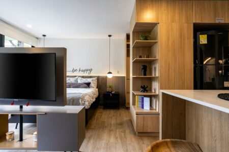 Modern apartment interior showcasing authentic living space for content marketing inspiration