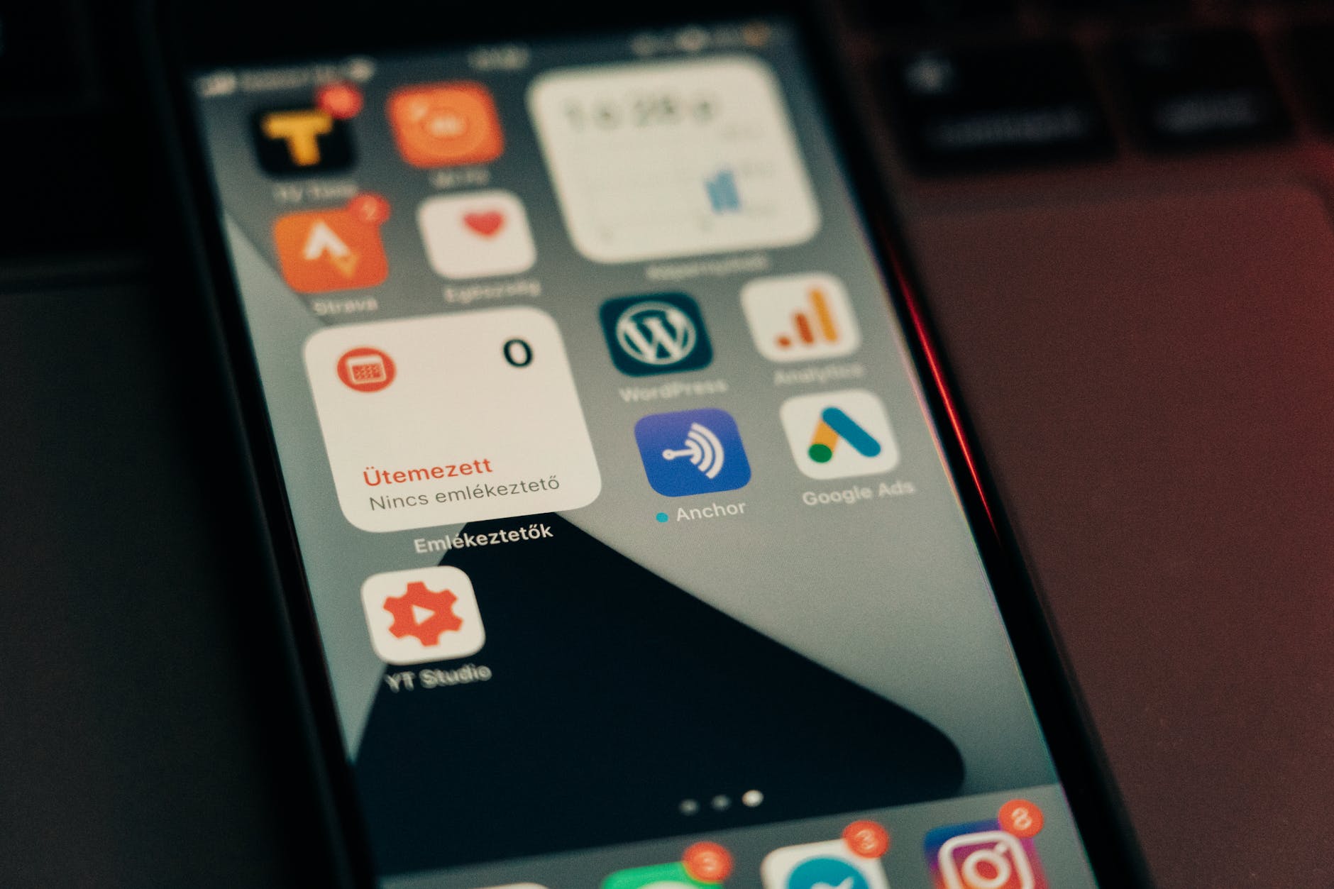Smartphone displaying social media notifications and messages