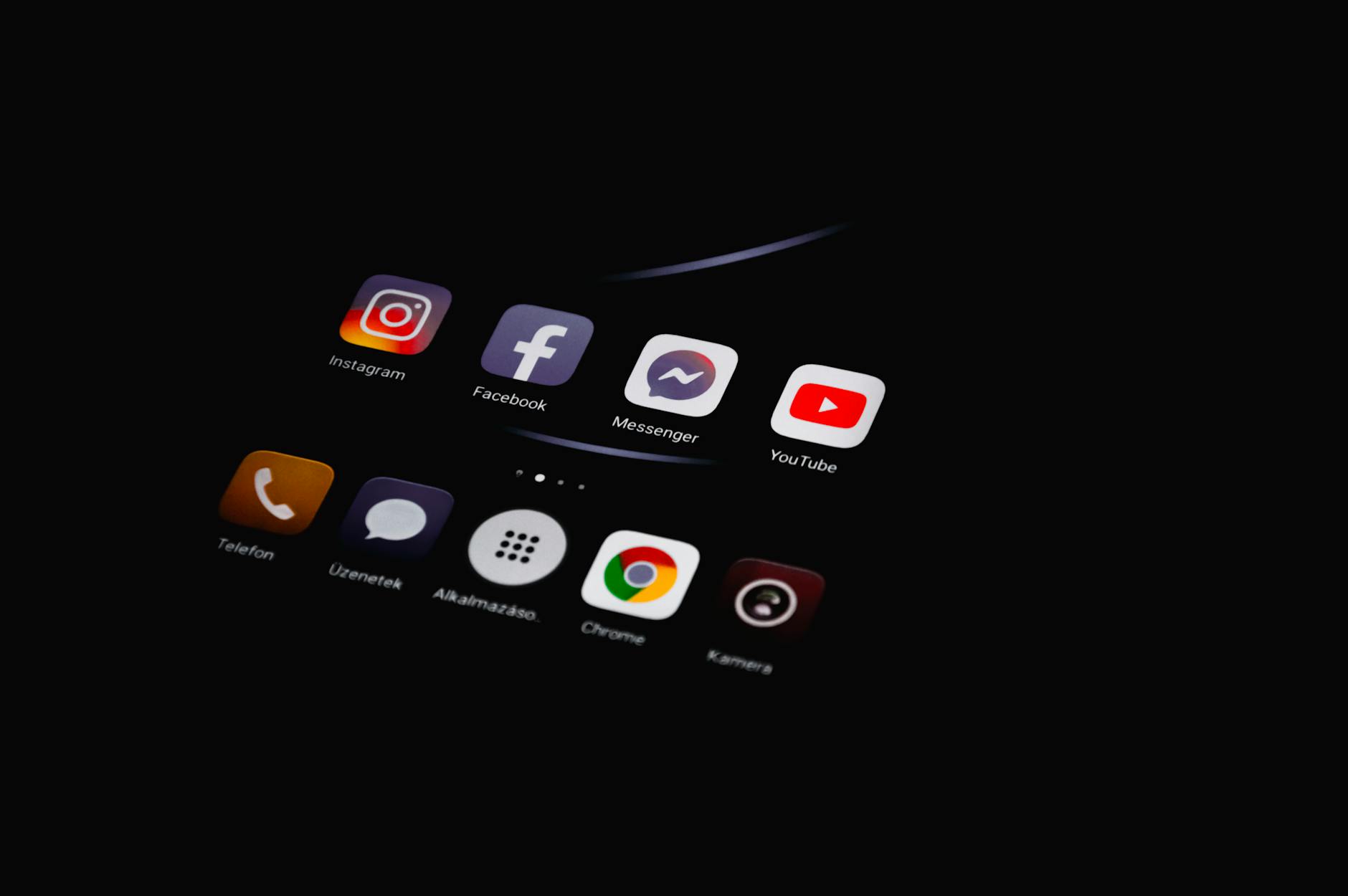 Collection of colorful social media platform icons and symbols on digital screen