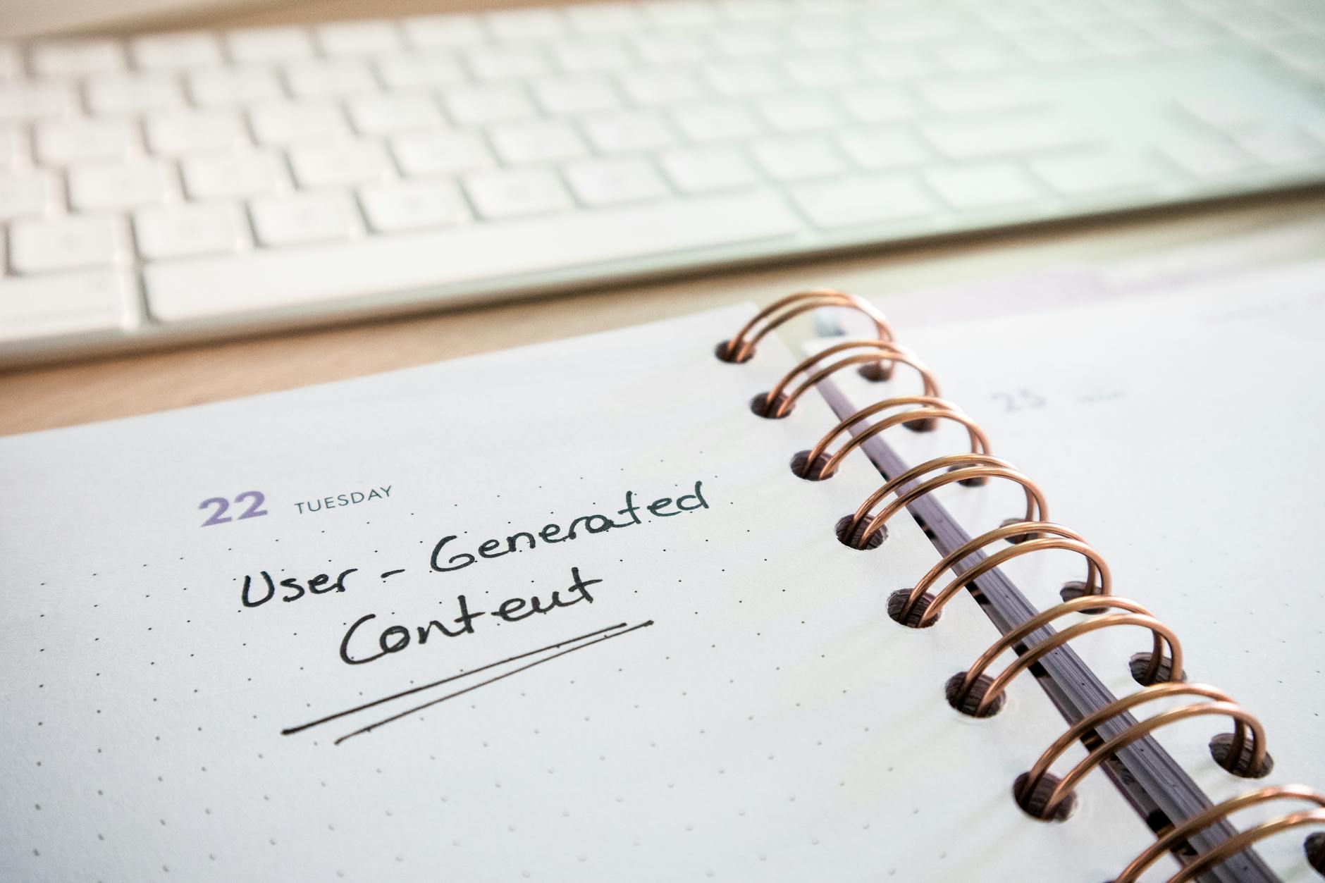 Digital content planning calendar displayed on laptop screen