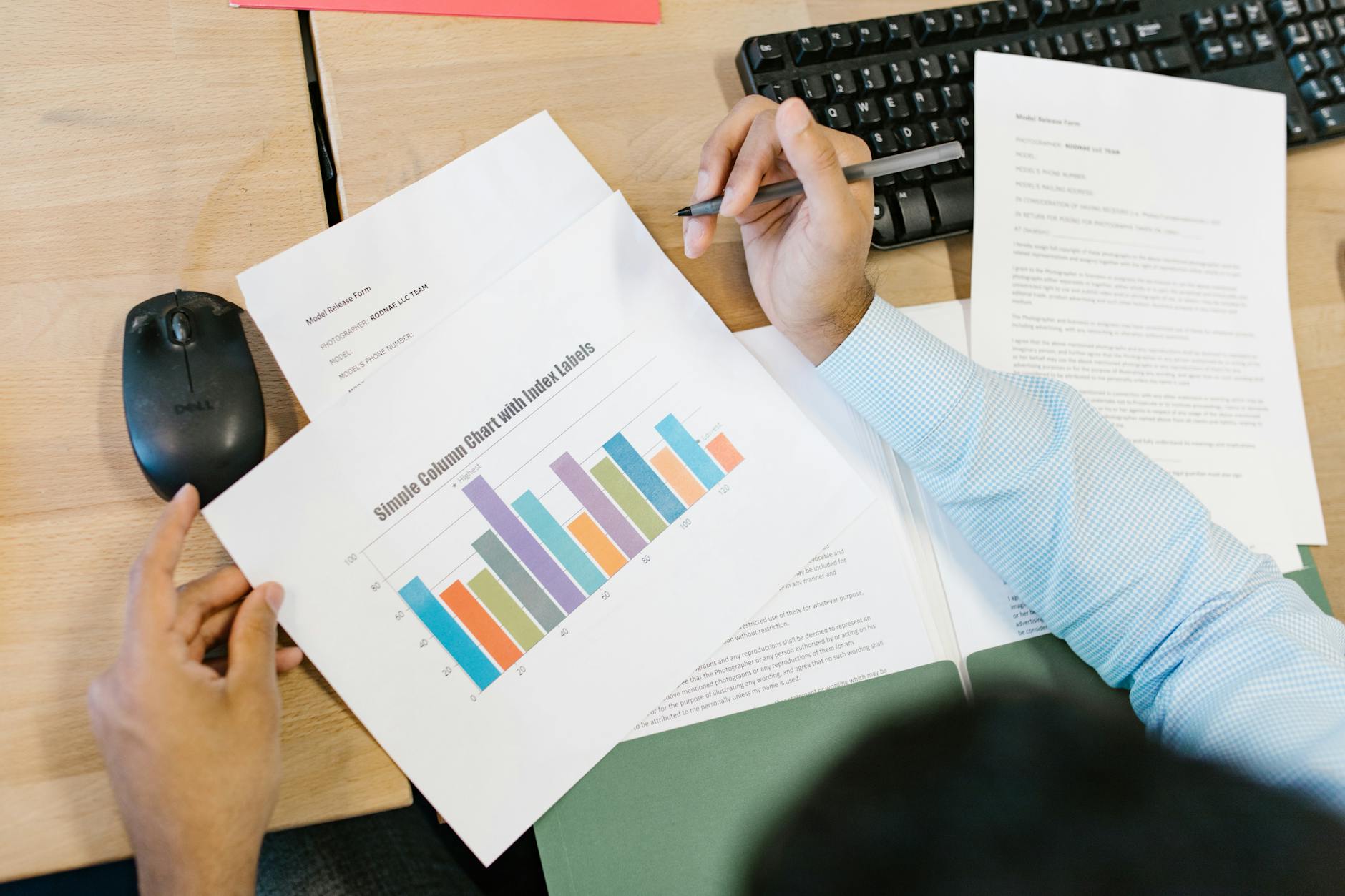 Computer screen displaying colorful data analytics charts and trend graphs