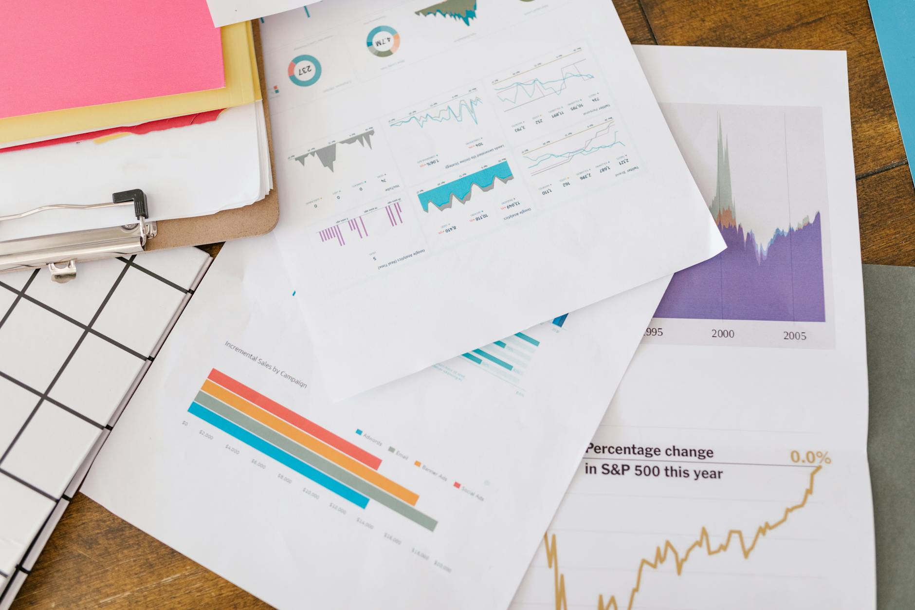 Close-up of business charts and analytics data on computer screen showing engagement metrics