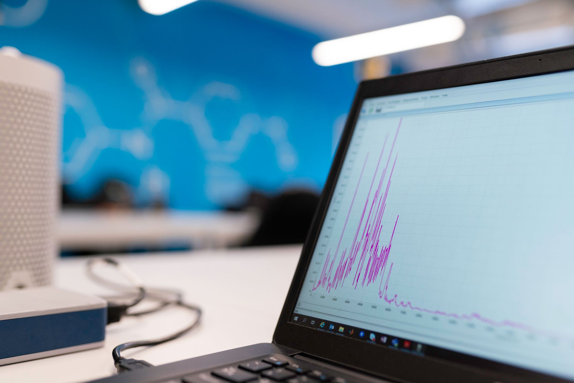 Business analyst reviewing audience data on a computer screen