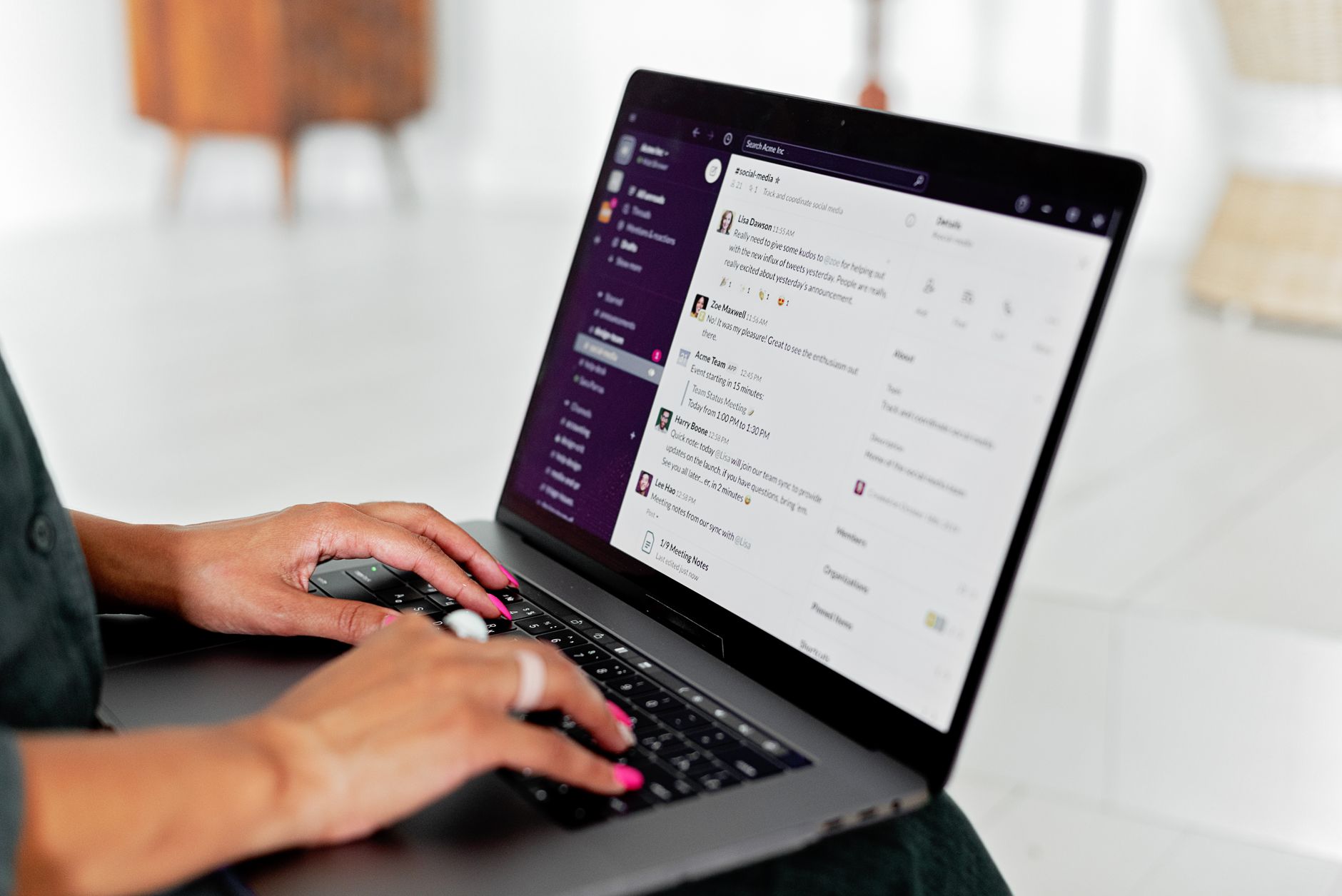 Digital interface showing automated messaging workflow on a computer screen