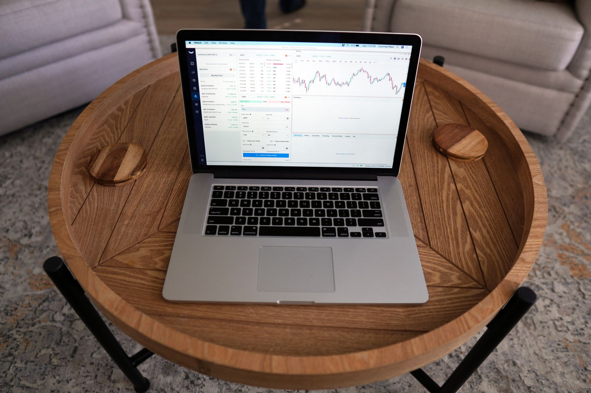 Person reviewing content analytics on a laptop screen at a desk